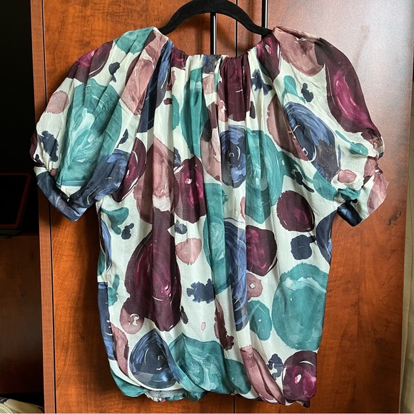 Hugo silk short sleeve top / 34 or Small - Picture 2 of 14
